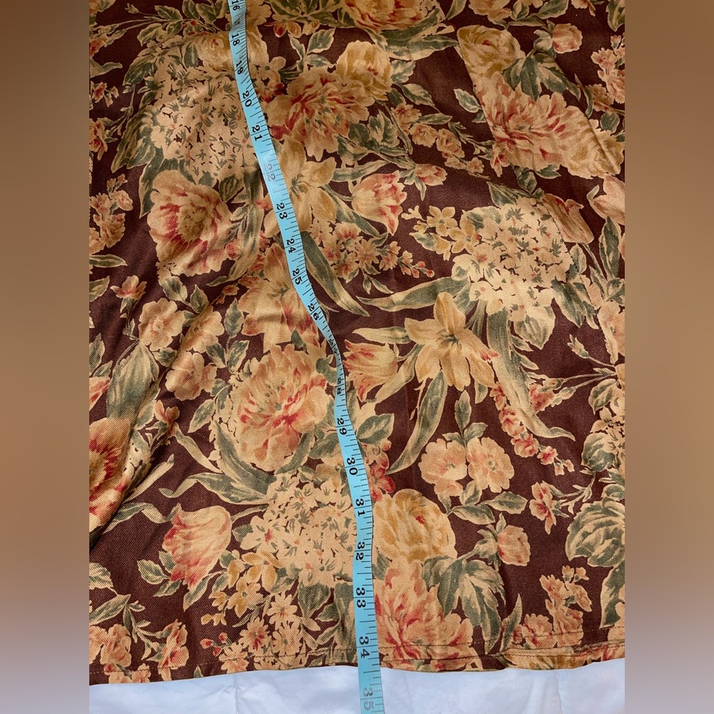 Vintage Floral Brown Maxi Skirt LizSport Size 4 - Picture 4 of 6